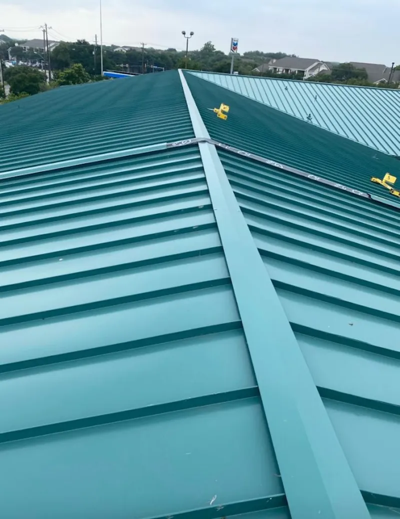 Green commercial metal roof ridge and valley for Metal Roof Repair in Hartford City